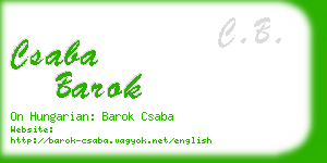 csaba barok business card